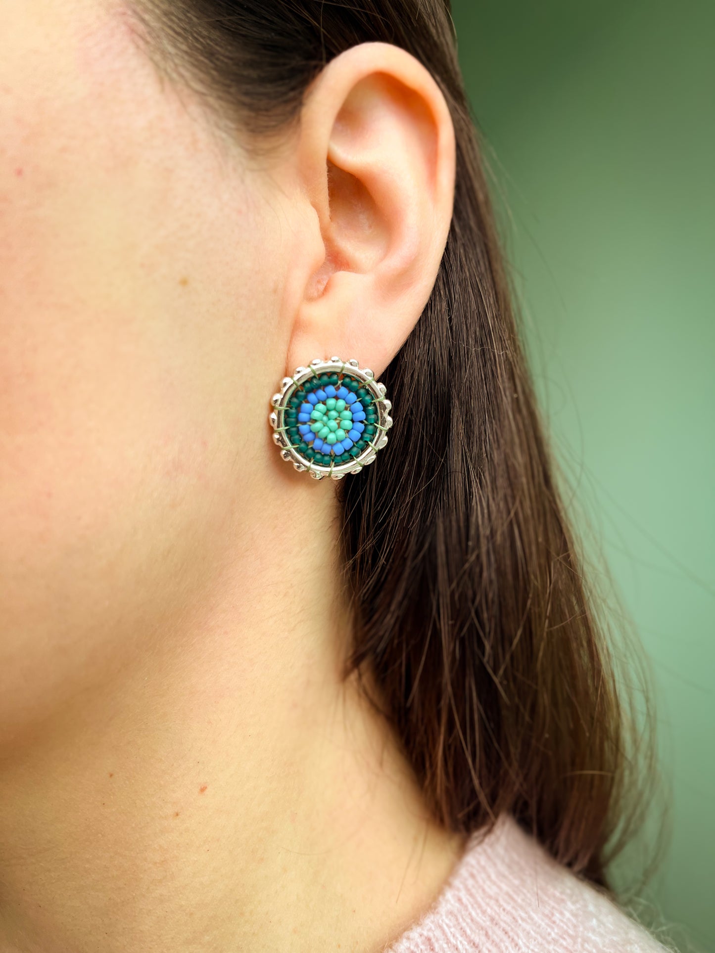 Halo Loops – Silver Beaded